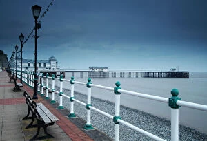 Railing Gallery: Promenade and pier in Penarth town outside Cardiff in South Wales