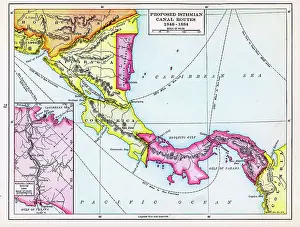 Trade Prints: Proposed Isthmian Canal Routes, 1848-1884