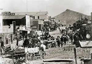 Unpaved Road Prints: Prospectors in Gold Mining Town in Nevada