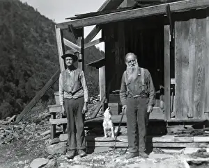 Miner Prints: Two Prospectors Outside Of Their Shack