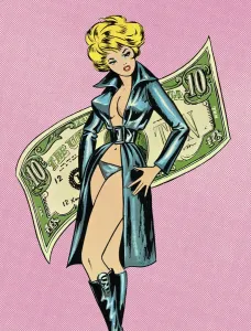 Trench Coat Prints: Prostitute With Money