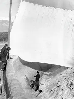 Olympia Prints: Protecting of bobsleigh track in Igls 1964