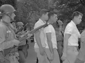 Little Rock Prints: Protesters Amidst National Guardsmen