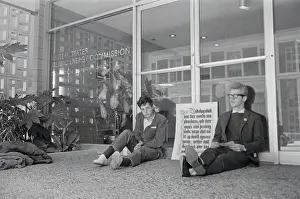 Berkeley Prints: Two Protesters in Front of Atomic Energy Commission Office