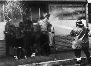 Fire Hose Prints: Protesters Being Hosed by Fireman