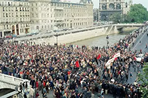 Protesters Marching in Paris