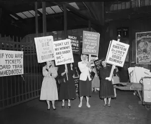 Execution Prints: Protesters Marching with Signs Regarding Rosenbergs