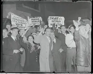 Anger Prints: Protesters Waving Fists and Signs