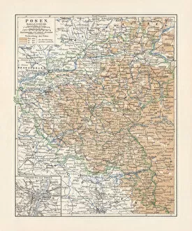 Images Dated 8th December 2018: Province of Posen (German Empire, now Poland), lithograph, published 1897