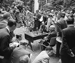Press Conf Prints: Provisional President of Israel Chaim Weizmann at a Press Conference