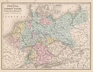 Images Dated 17th May 2017: Prussia and german states map 1867