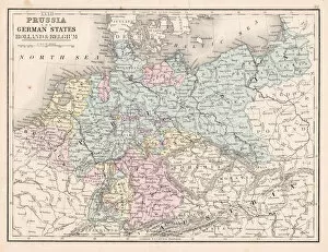 Images Dated 17th May 2017: Prussia and German states map 1867