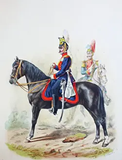 Prussian Army, Prussian Guard, 1st Brandenburg Uhlan Regiment, Emperor of Russia No. 3, Officer, Staff Trumpeter, Army Uniform, Military, Prussia, Germany, Digitally Restored Reproduction of a 19th century Original