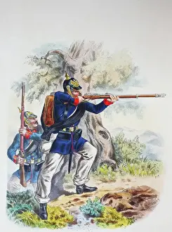 Armies Prints: Prussian Army, Prussian Guard, Pomeranian Fusilier Regiment No