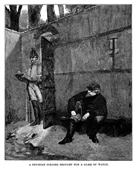Images Dated 18th May 2018: Prussian soldier brought him a glass of water