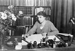 Psychiatrist Prints: Psychiatrist Anna Freud at Her Desk