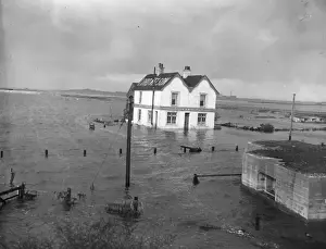 Landscape Natural Prints: Pub In Floodwater