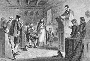 Pilgrim Prints: Public Worship At Plymouth