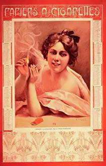 French Text Prints: Publicity Calendar For Cigarette Papers