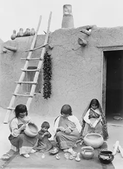 Pueblo Prints: Pueblo Indian Women Making Pottery
