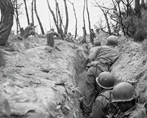 Puerto Rican Soldiers in a Trench During Korean War