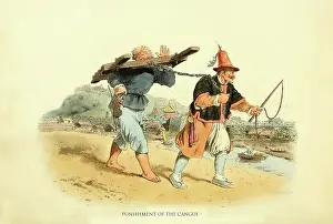 Chinese Prints: Punishment of the Cangue