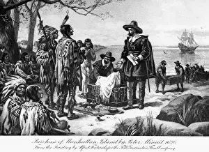 Buying Prints: Purchase of Manhattan Island by Pieter Minuit by Alfred Friedericks