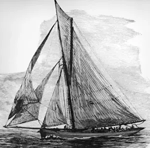 Puritan Yacht winner of the fifth Americas Cup sailing race, 1885
