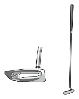 Silver Colored Prints: Putter, full length and clubhead