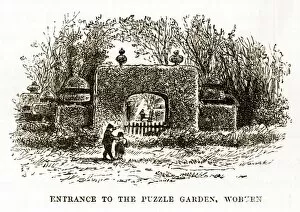 Images Dated 14th February 2018: Puzzle Garden Entrance, Woburn, England Victorian Engraving, Circa 1840
