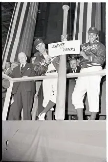 Huge Prints: Pw. Reese & D.Newcombe Hold Giant Bat