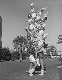 Long Beach Prints: Pyramid/Stack Of Drum Majorettes
