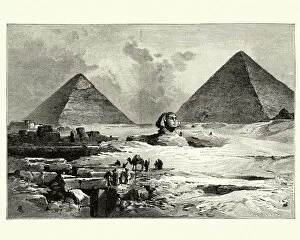 Images Dated 14th June 2018: Pyramids and Great Sphinx of Giza, 19th Century