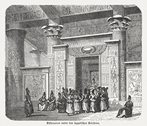 Images Dated 29th May 2017: Pythagoras among the Egyptian priests, wood engraving, published in 1880