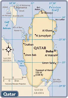 Qatar country map