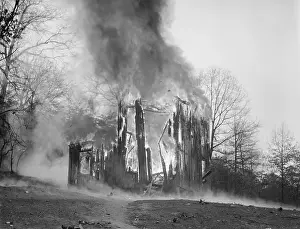 Quarantined Smallpox House Being Burned