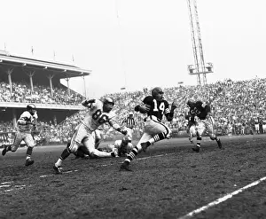 Quarterback Prints: Quarterback Otto Graham Running with Football During Game