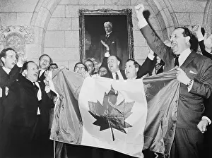 Quebec Members of Parliament Waving Flag