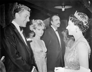 Queen Elizabeth II Meeting Dick Van Dyke and Sean Connery