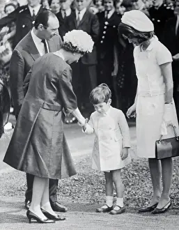 Queen Elizabeth II Shaking Hands with JFK Jr
