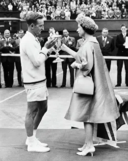 Queen Elizabeth Presenting Wimbledon Trophy