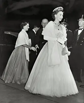Margaret Prints: Queen Elizabeth and Princess Margaret Greeting Guests