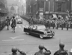 Brussels Prints: Queen Fabiola Waving from Automobile