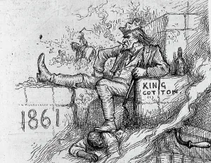Oppression Prints: Detail of The Queen of Industry, or the New South by Thomas Nast