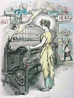 Progress Prints: The Queen of Industry, or the New South by Thomas Nast