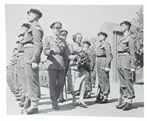 Queen Juliana Marching Along Soldiers