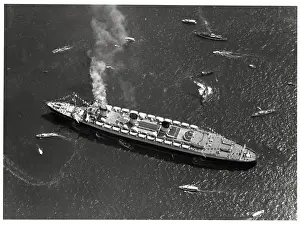 Queen Mary Entering New York Harbor