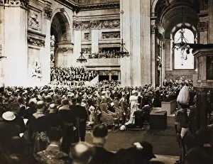 Queen Mary and King George V at Thanksgiving Ceremony