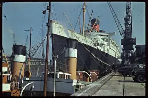 The Queen Mary Moored at Dock