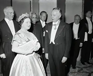 Queen Mother Prints: Queen Mother Elizabeth Speaking With Grayson Kirk
